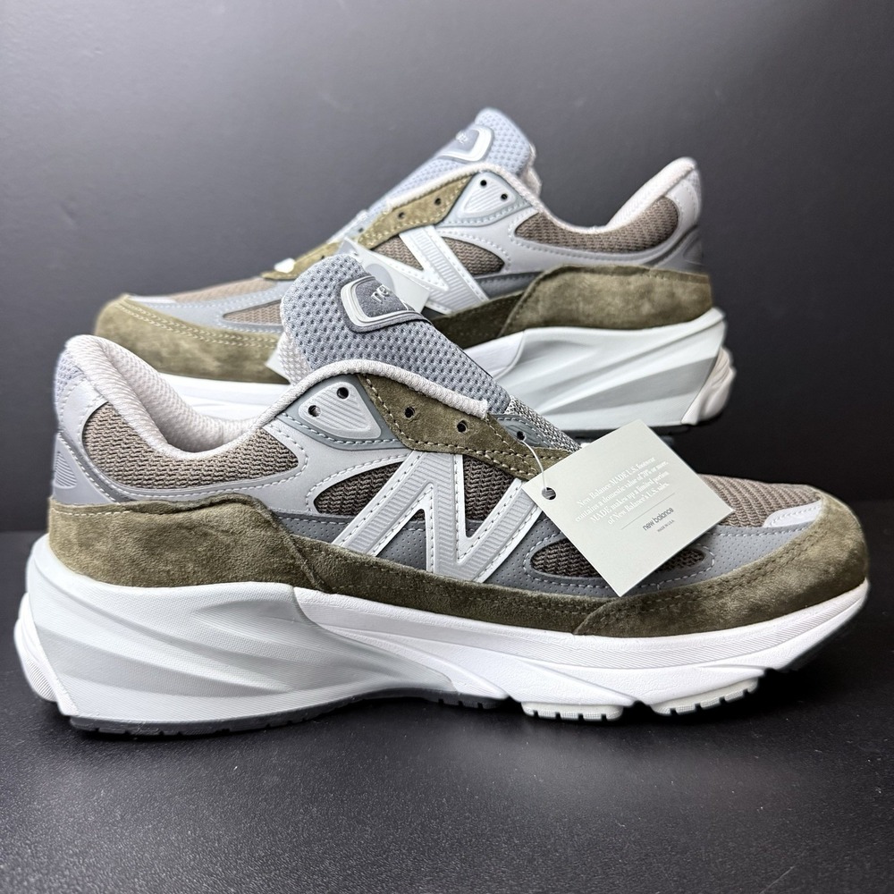 New Balance 990v6 Mens Size 9.5 Casual Sneakers Olive Green Made in USA Shoes - Picture 5 of 13
